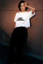 Load image into Gallery viewer, "FORWARD!" crop tee — white / puff pearl